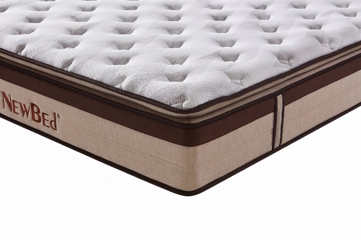 NEWBED Luxe Matras 90x200 - Orthopedische Pocketvering Matras met Geïntegreerde Topper - Multi-zone ondersteuning - Traagschuim & Latex - 32 cm