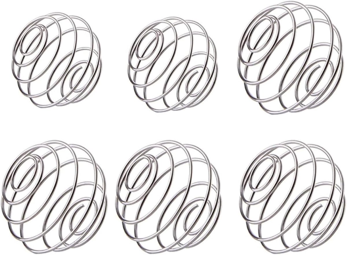Set van 6 RVS Shaker Bekers met Metalen Ballen voor Eiwitpoeder, Milkshakes en Mixed Dranken