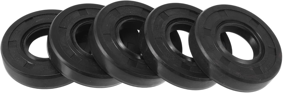 Dubbele Lip Olieafdichting met Roterende Veerstalen Afdichtingsring 22x48x10mm Rubber NBR voor Hoge Druk - Set van 5 Stuks voor Diverse Toepassingen