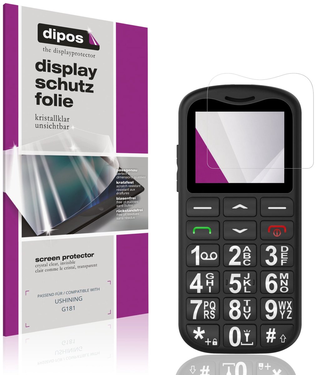 dipos – 4x Beschermfolie geschikt voor USHINING G181 | Krasbestendige & heldere Screenprotector Ultra-Thin