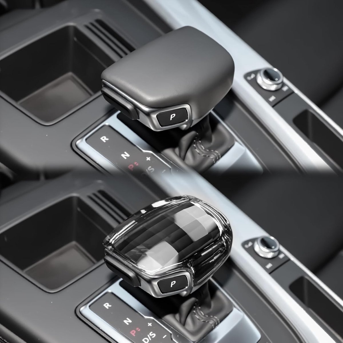 Duidelijke Kristallen Versnellingspook Deksel en Handvat voor Audi A4 A5 Q5 S4 S5 RS5 SQ5 Q7 Interieurdecoratie