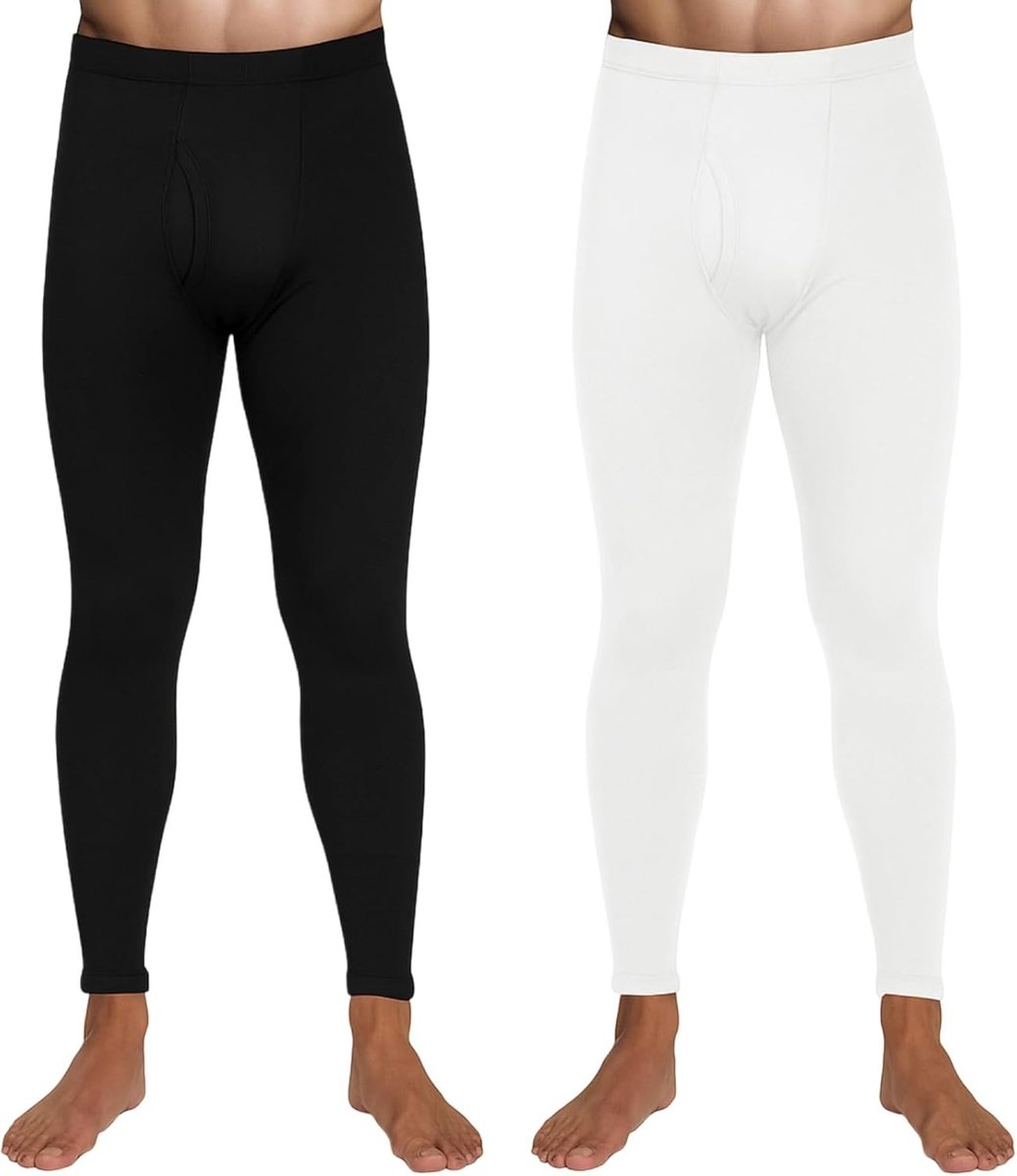Thermische Lange Onderbroeken voor Mannen - Warm Fleece Gevoerde Ondergoed Bottoms voor Koude Weer en Comfortabele Basislaag Leggings