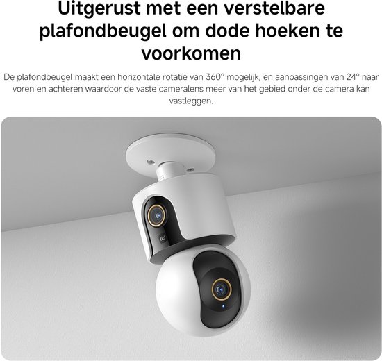 Xiaomi C500 Smart Camera - Beveiligingscamera - 3.5K UHD 6MP - AI Mens & Huisdierdetectie - Full Color Nachtzicht - HDR - Wi-Fi 6 - Privacy Lens - Twee-weg Audio - App Bedienbaar van Merkloos — afbeelding 4
