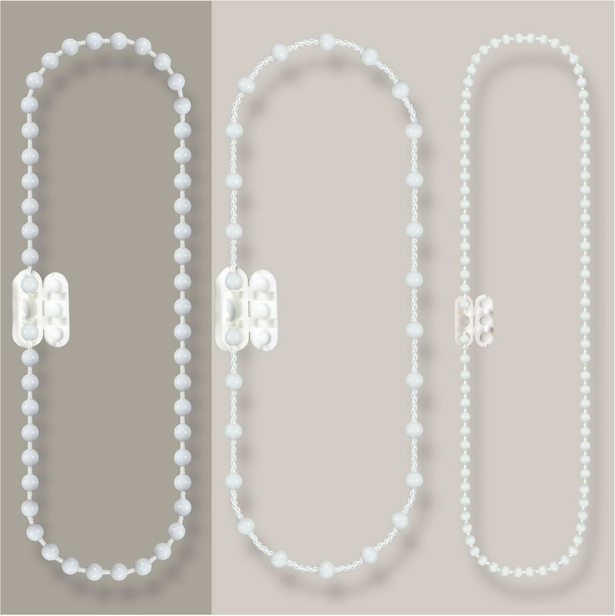Rolgordijn Bedieningsketting - PVC - Lengte 120 cm - Geschikt voor Jaloezieën en Lamellengordijnen - Kleur Wit