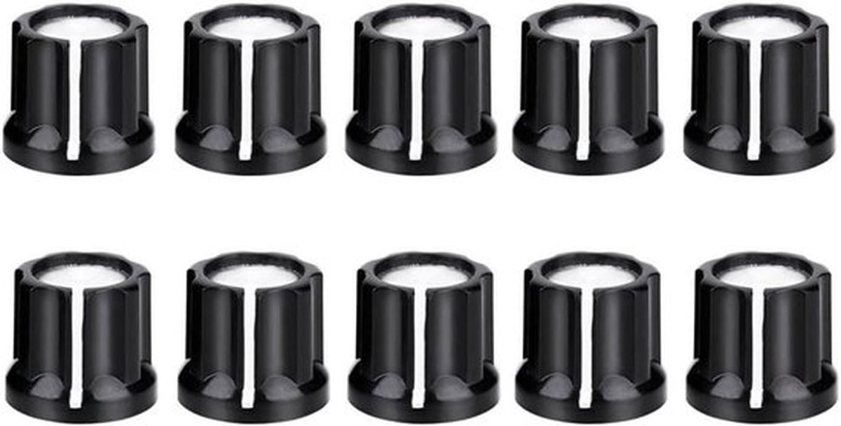 Gitaar Volume Knoppen - Set van 10 Stuks - Zwart - Bass Speed Volume Tone Control - D-vormige As