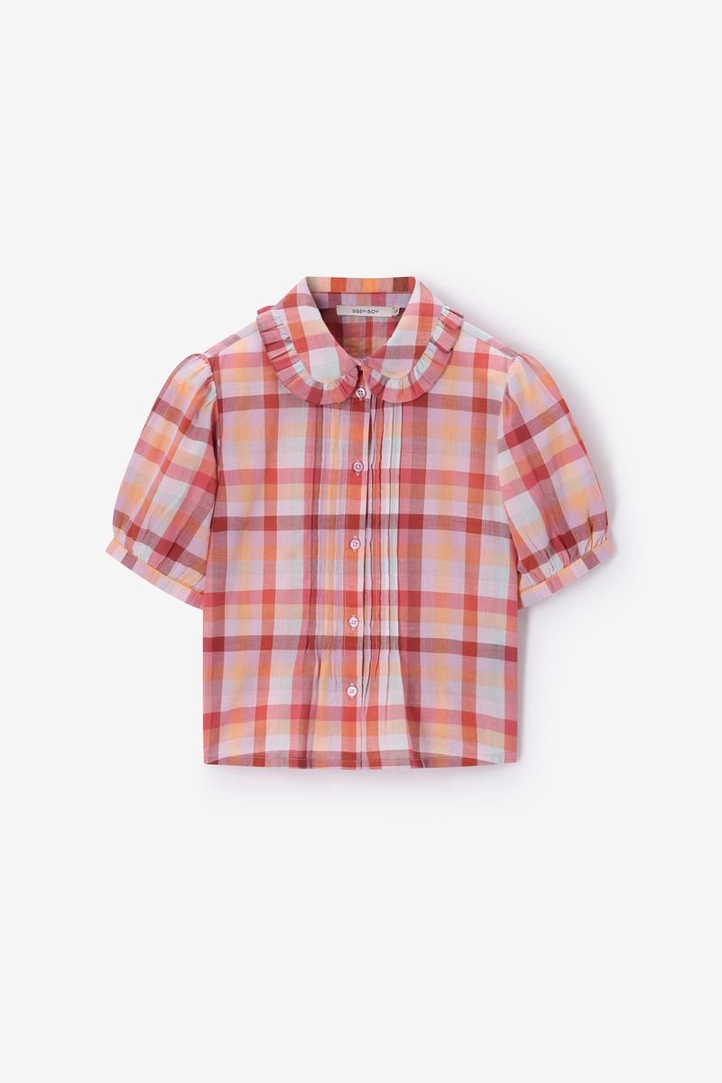 Sissy-Boy - Oranje geruite blouse