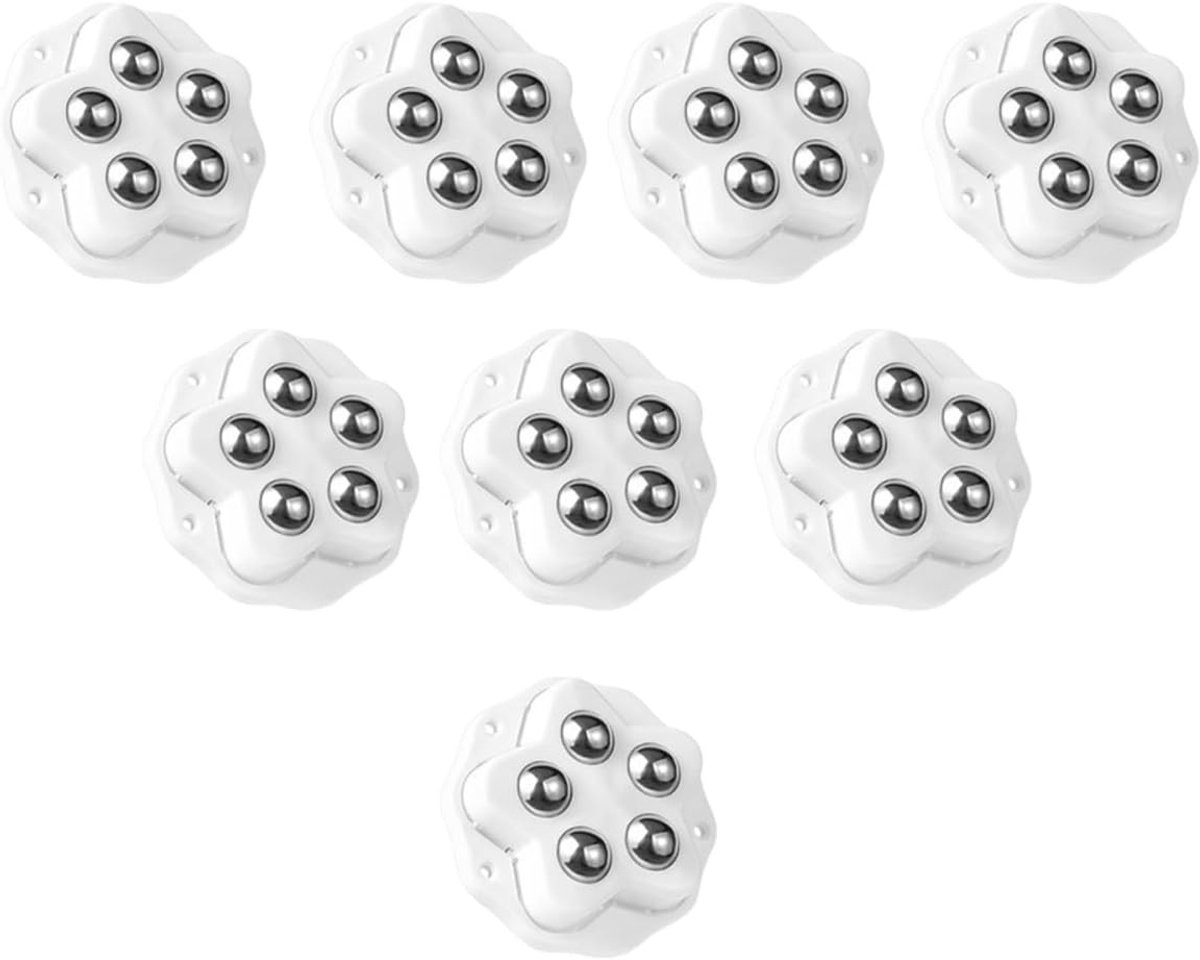 Draaibare mini-wielen met 5 ballen - 8 stuks robuuste meubelwielen voor kleine meubels, tafels en dozen, ideaal voor huishoudelijke apparaten en planten