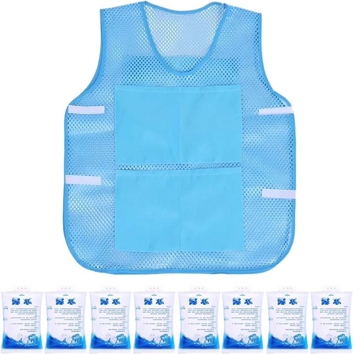 Koelvest Heren - Zomer Vest - Warmte Reguleren - Persoonlijke Klimaatcontrole - 56x67cm - Blauw