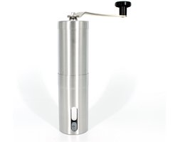 Handmatige koffiemolen – koffiemolen - Roestvrijstalen handkoffiemolen – Handmatige koffiebonenmolen voor thuis – Roestvrij staal – 18 x 4,8 x 4,8 cm