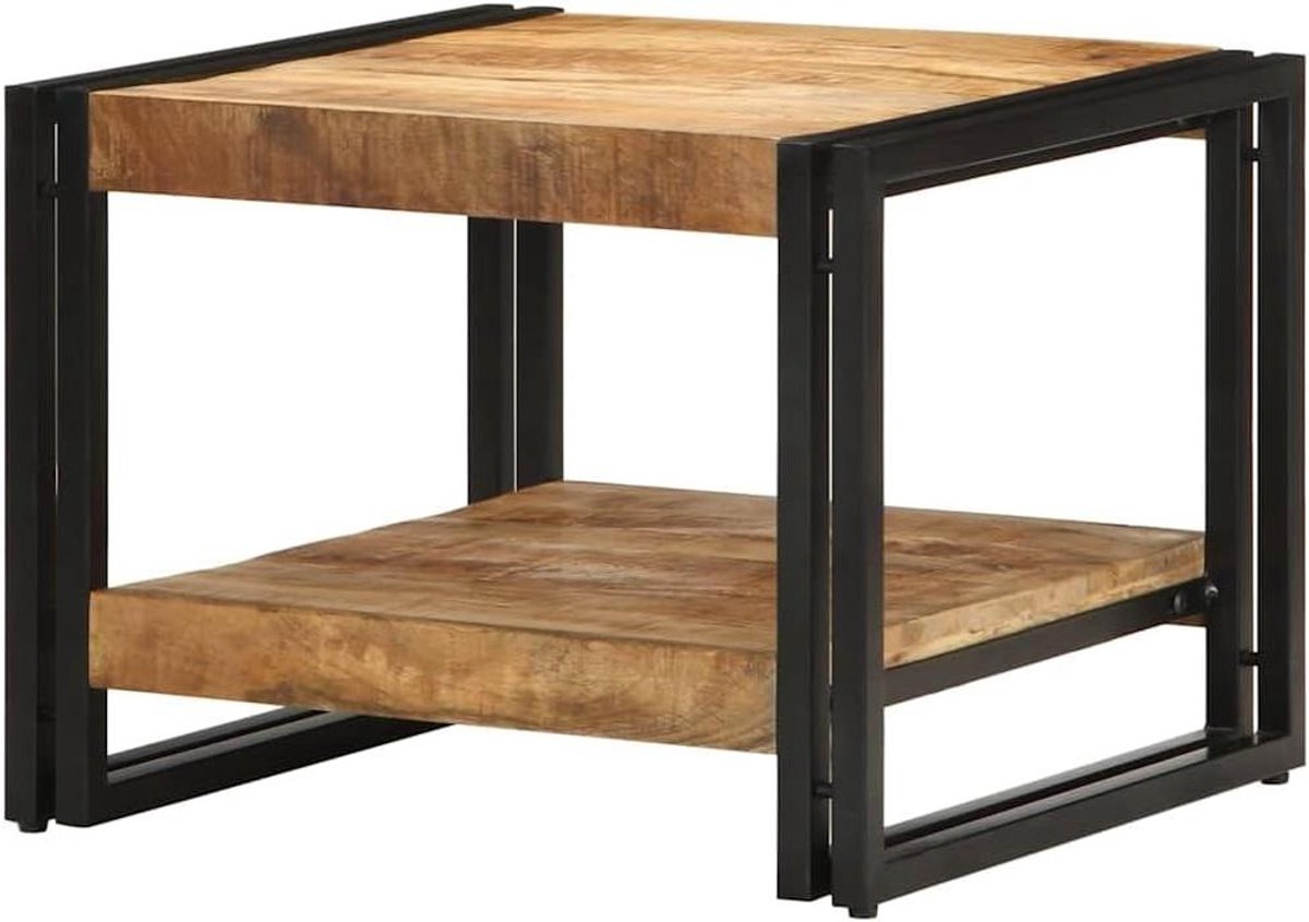 Salontafel - Bijzettafel Houtentafel - Woonkamer Inrichten - Massief Mangohout - 50 x 50 x 38 cm - Bruin