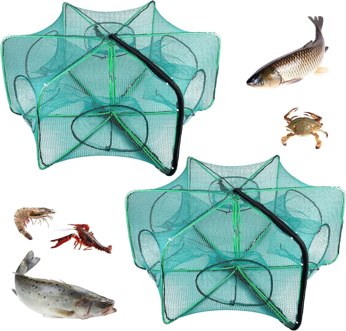 Set van 2 Nylon Vistraps voor Bait Fishing - Ideaal voor het Vangen van Garnalen, Krabben en Eels