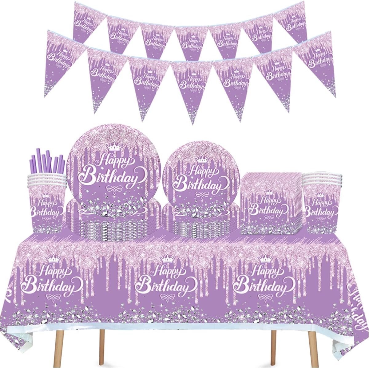 Verjaardagsfeest Tafelgerei voor Kinderen, Feestdecoratie Set voor 10 Gasten, Perfect voor Verjaardagsgeschenken en Kinderfeestjes