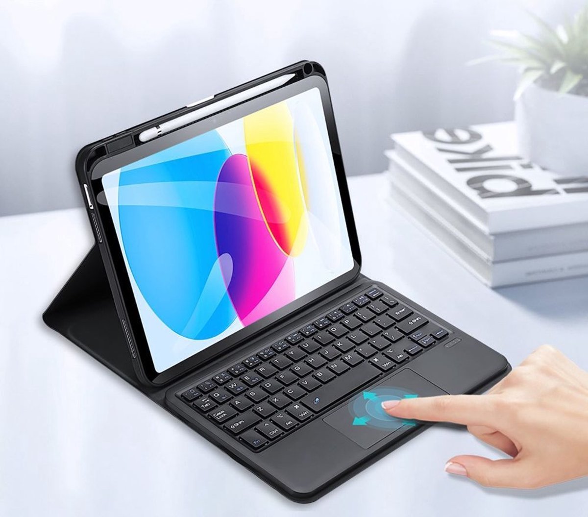 Dux Ducis Hoes Geschikt voor Apple iPad 11 (2025) A16 / 10.9 (2022) Bluetooth Toetsenbord Zwart