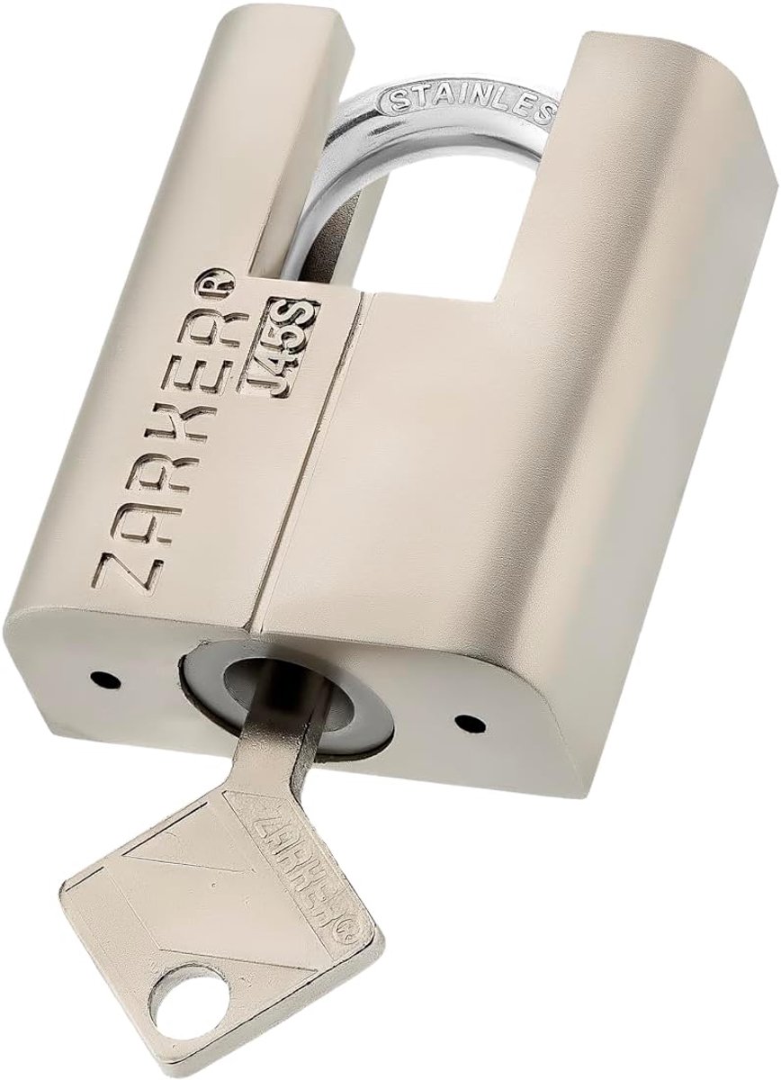 SnelShoppen - 7 mm Afneembare Roestvrijstalen Beugel Hangsloten met Sleutel - Weerbestendig Voor Buitenmagazijnen - Duurzaam en Veilig