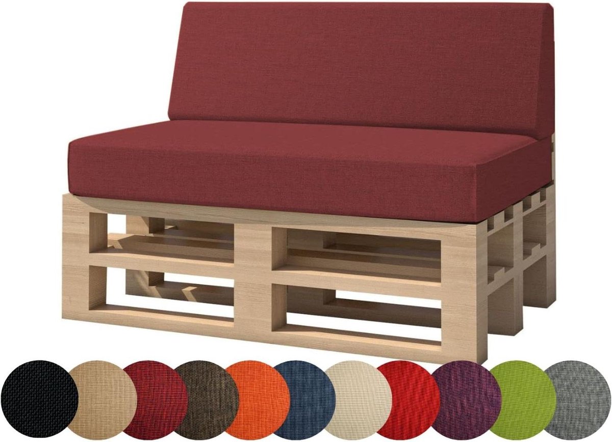 Palletkussen Set - Tuinkussen Bank - Buiten Zitten - Waterafstotend - Set van 2 - Bruin