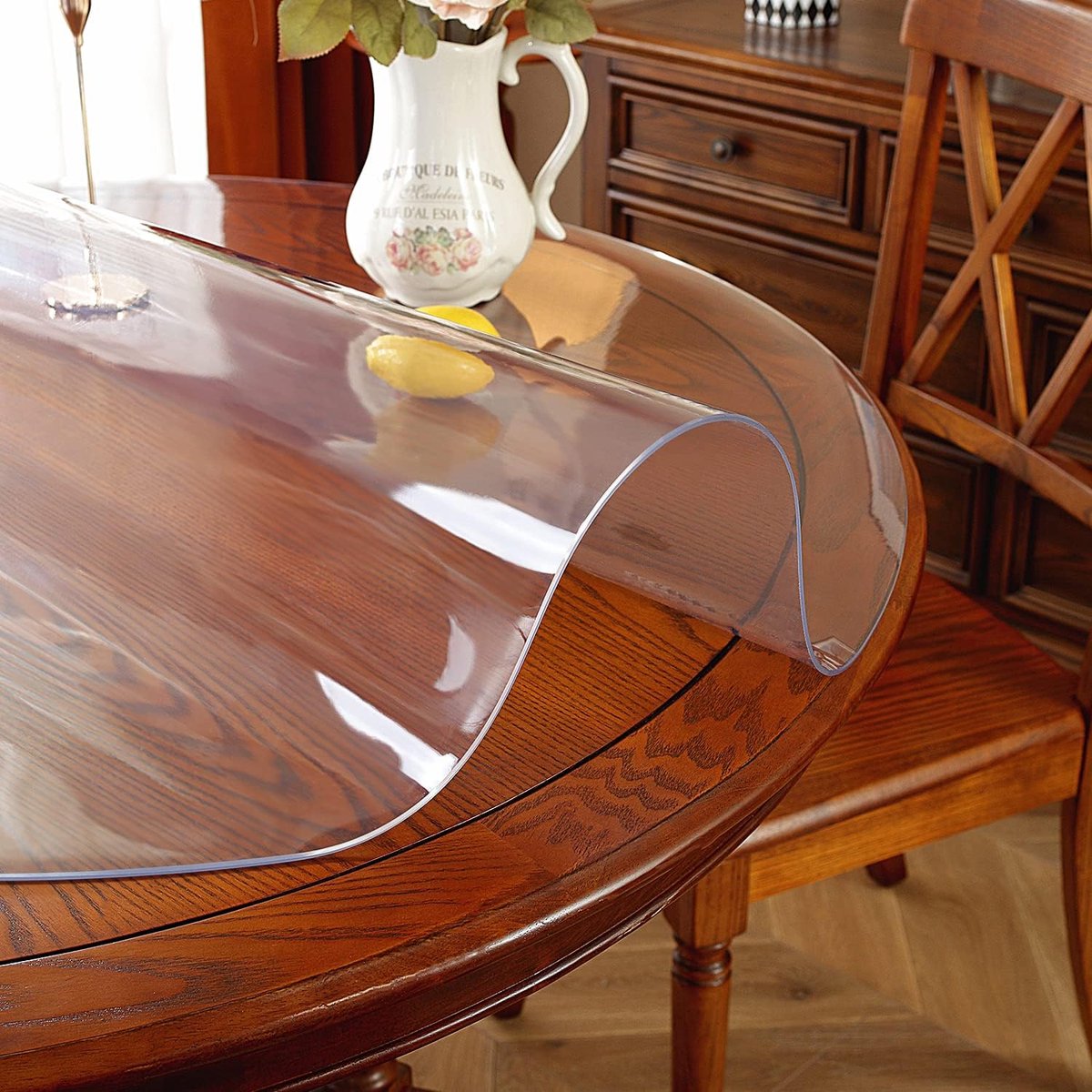 Tafelhoes Rond - Tafelbeschermer Vinyl - Tafel Beschermen - 2mm Dik - 122 cm - Helder