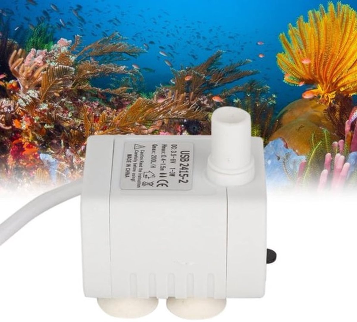 USB Mini Dompelpomp 3W 200L/H voor Vissen Aquarium Huisdier Waterdispenser voor Waterornamenten, Aquaria, Vissen, Tafelfontein, Huisdierfontein, Binnen- en Buitenvijverfontein