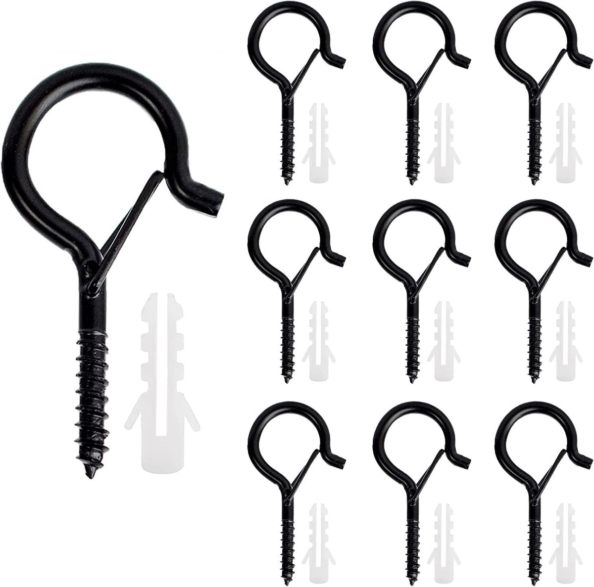 10 Stuks Outdoor Q-Hanger Haakjes met Veilige Sluiting voor Kerstverlichting en LED Lichten in Huis en Tuin
