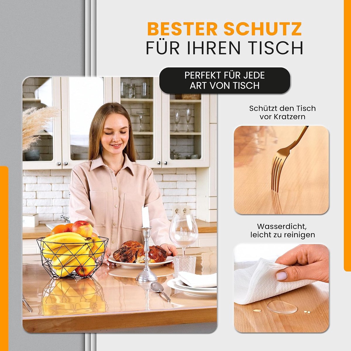 Tafelfolie Bescherming - Tafelkleed Transparant - Meubels Beschermen - Afgeschuinde Randen - 70 x 140 cm - Transparant
