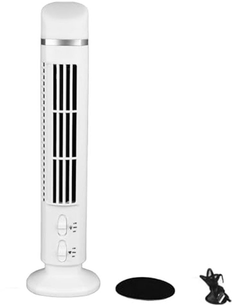 Bladloze Torenventilator 90 Graden Oscillatie Stille Koeling voor Thuiskantoor ABS Materiaal Wit (WHITE)