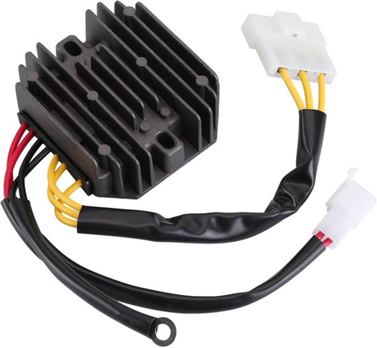 Motorfiets spanningsregelaar 4 draden 4 pinnen 12V spanningsregelaar gelijkrichter 90111034000 compatibel met KTM Duke 125 Duke 200 Duke 390