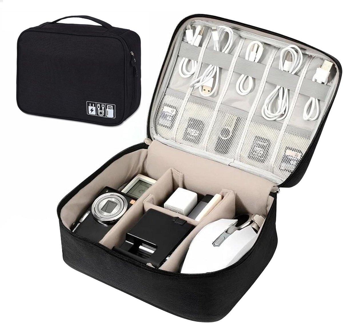 Multifunctionele Kabel Organizer voor Reizen, Grote Capaciteit, Waterdichte Tas voor Opladers, Mobiele Telefoons en Elektronische Accessoires