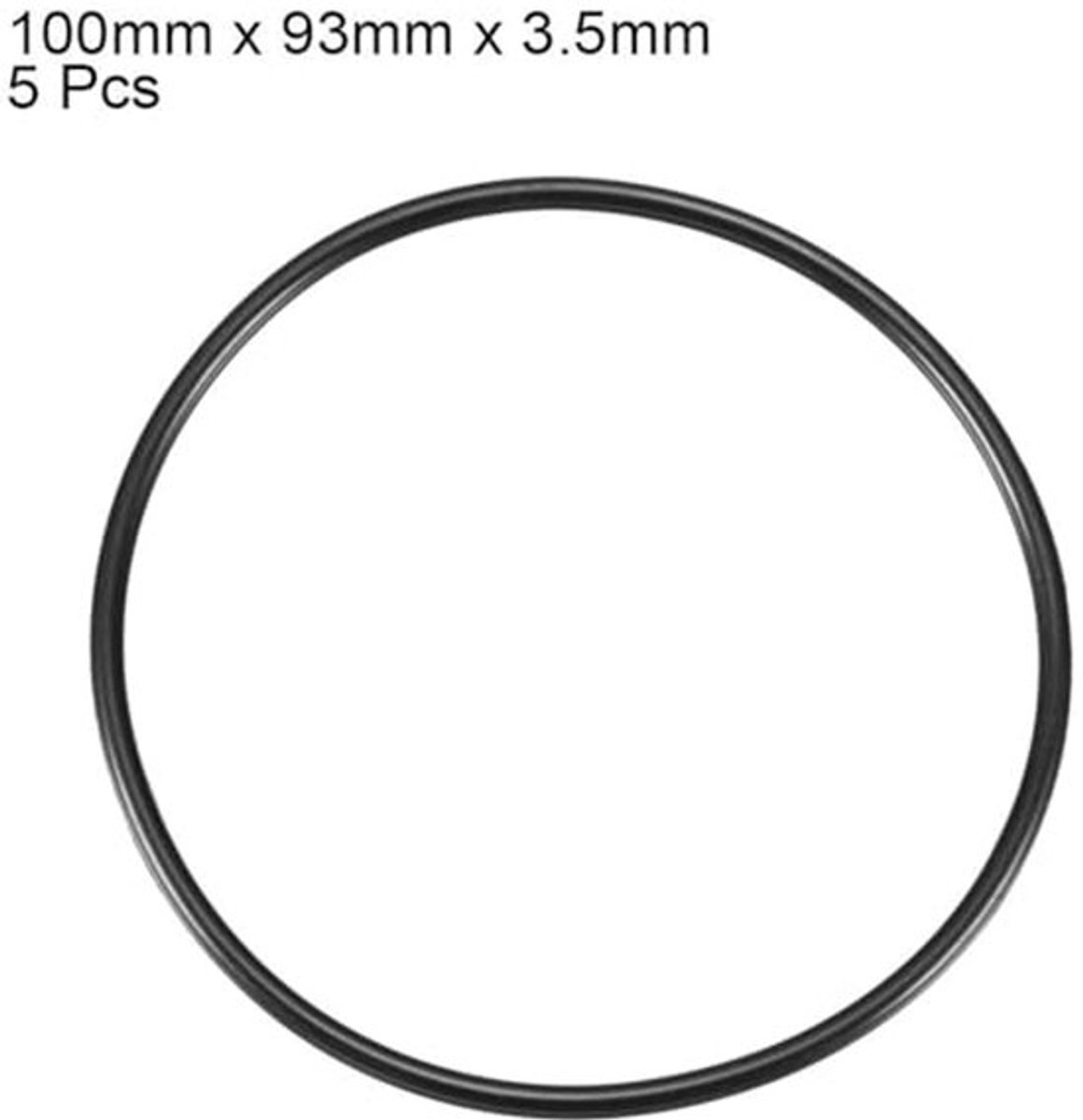5 stuks nitrilrubber O-ringen, buitendiameter 100 mm x binnendiameter 93 mm x dikte 3,5 mm, afdichtringset voor slangen, armaturen, auto's en sanitair - metrisch afdichtsysteem