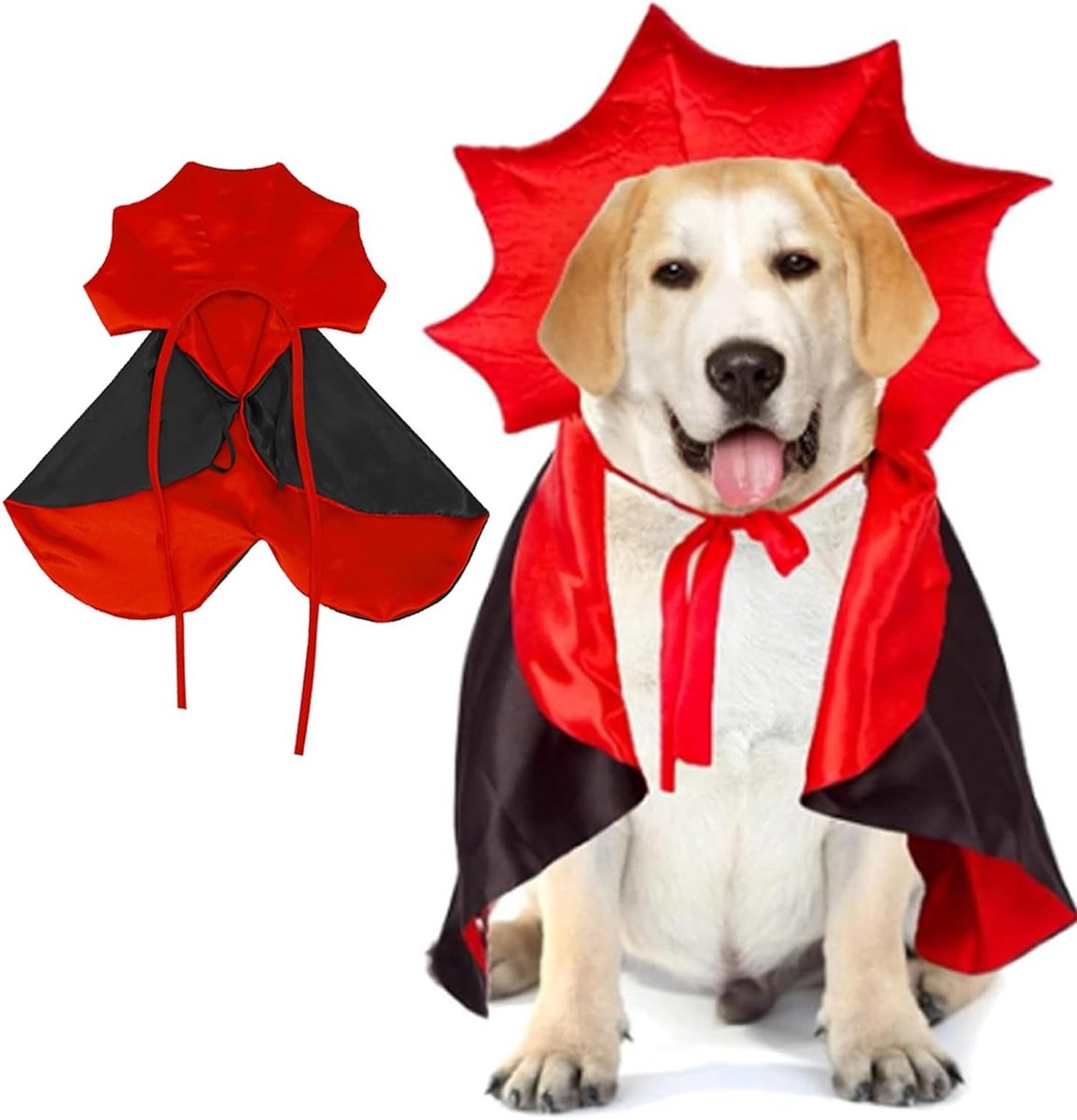 Vampier Cape voor Honden en Katten met Melon Bat Wings - Perfect Halloween Kostuum voor Huisdieren