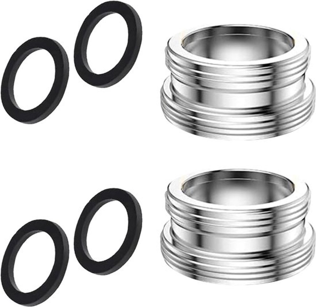 Set van 2 kraanadapters, M24 naar M22 buitendraad adapter, waterbesparend en multifunctioneel