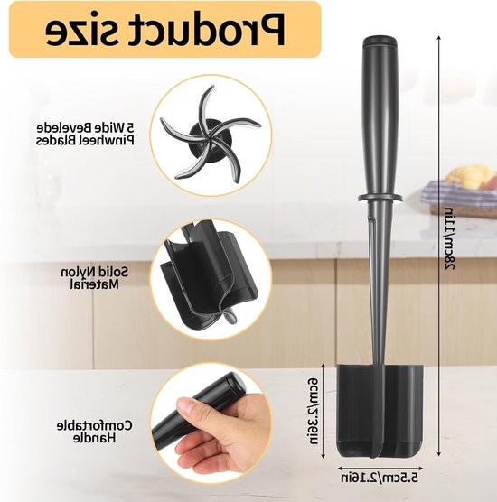 Gehakt masher set van 4 stuks met 5-bladige kop voor het eenvoudig malen van vlees, hittebestendig en niet-plakkerig keukengereedschap voor rundergehakt en kalkoenmix — afbeelding 5