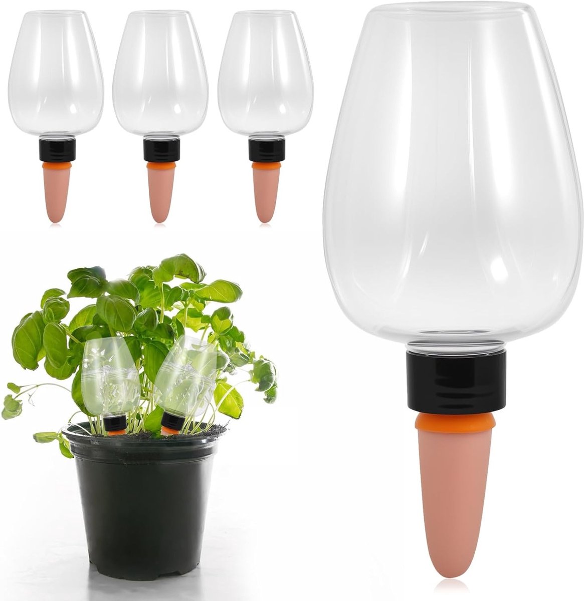 Plant Watering Spikes 4-Pack, 500ml Capaciteit voor Automatische Watergift, Ideaal voor Binnen- en Buitenplanten