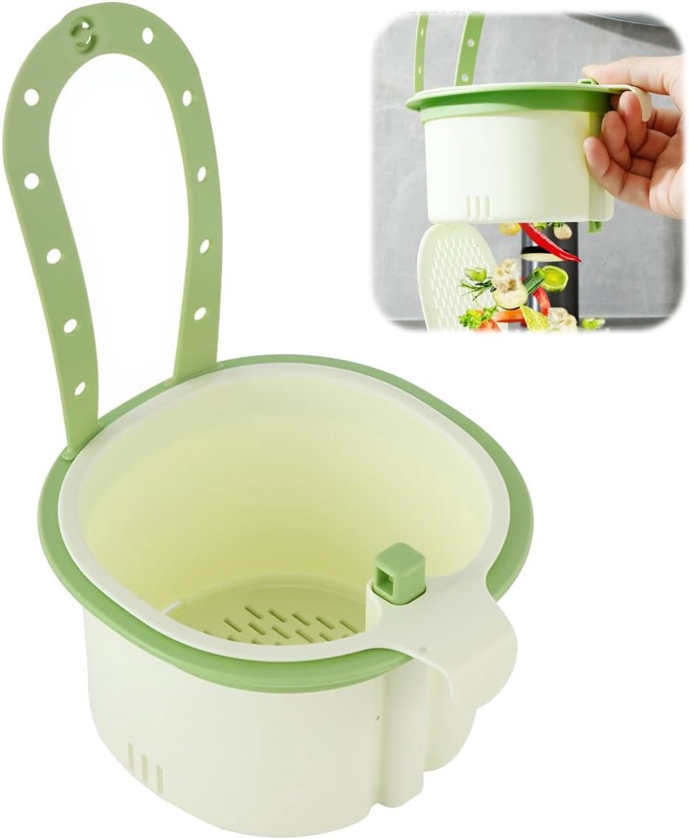 SnelShoppen - Sink Strainer Basket, Afwasrek, Kleine Keuken Strainer, Multifunctionele Afvalopvang, Hangend aan de Kraan, Groene Keuken Organizer