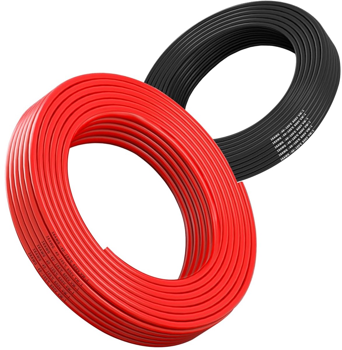 SnelShoppen - 16AWG 1.3mm² 2x10m Elektrische Draad, Flexibele Kabel, 600V, Hoge Temperatuur Weerstand, Zuurstofvrije Meerdere Gesoldeerde Koperkabel v
