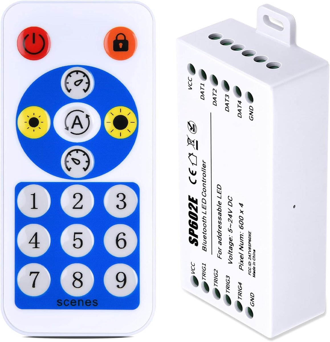 SnelShoppen - LED Strip Controller RGB IR met Dubbele Output voor WS2812B WS2811 WS2813 WS2815 - Smartphone App Besturing - 26ft Bereik - Ergonomisch