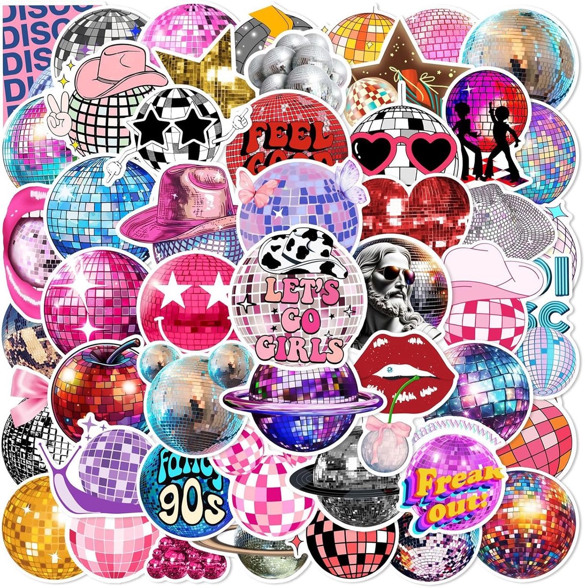 SnelShoppen - Set van 50 Aesthetic Graffiti Vinyl Stickers voor Laptop, Auto, Motor, Waterfles, Skateboard, Kinderen en Volwassenen - Waterproof en Du