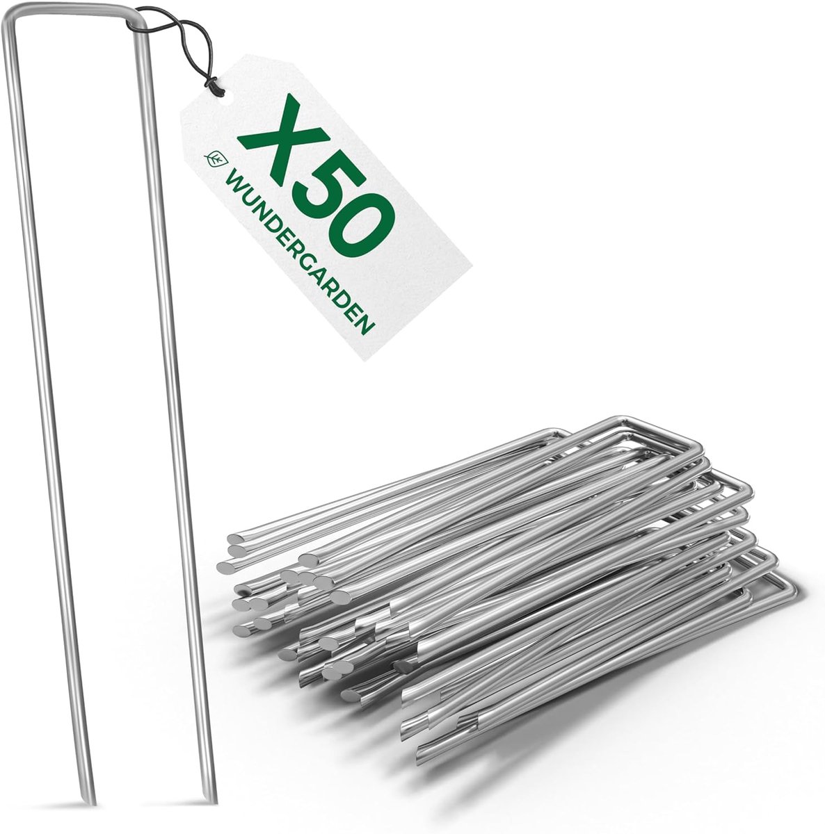SnelShoppen - Pack van 50 U-vormige 150mm Tuin Fixatie Spijkers - Gegalvaniseerd Staal - Ideaal voor Het Bevestigen van Onkruiddoek, Landschapsdoek en