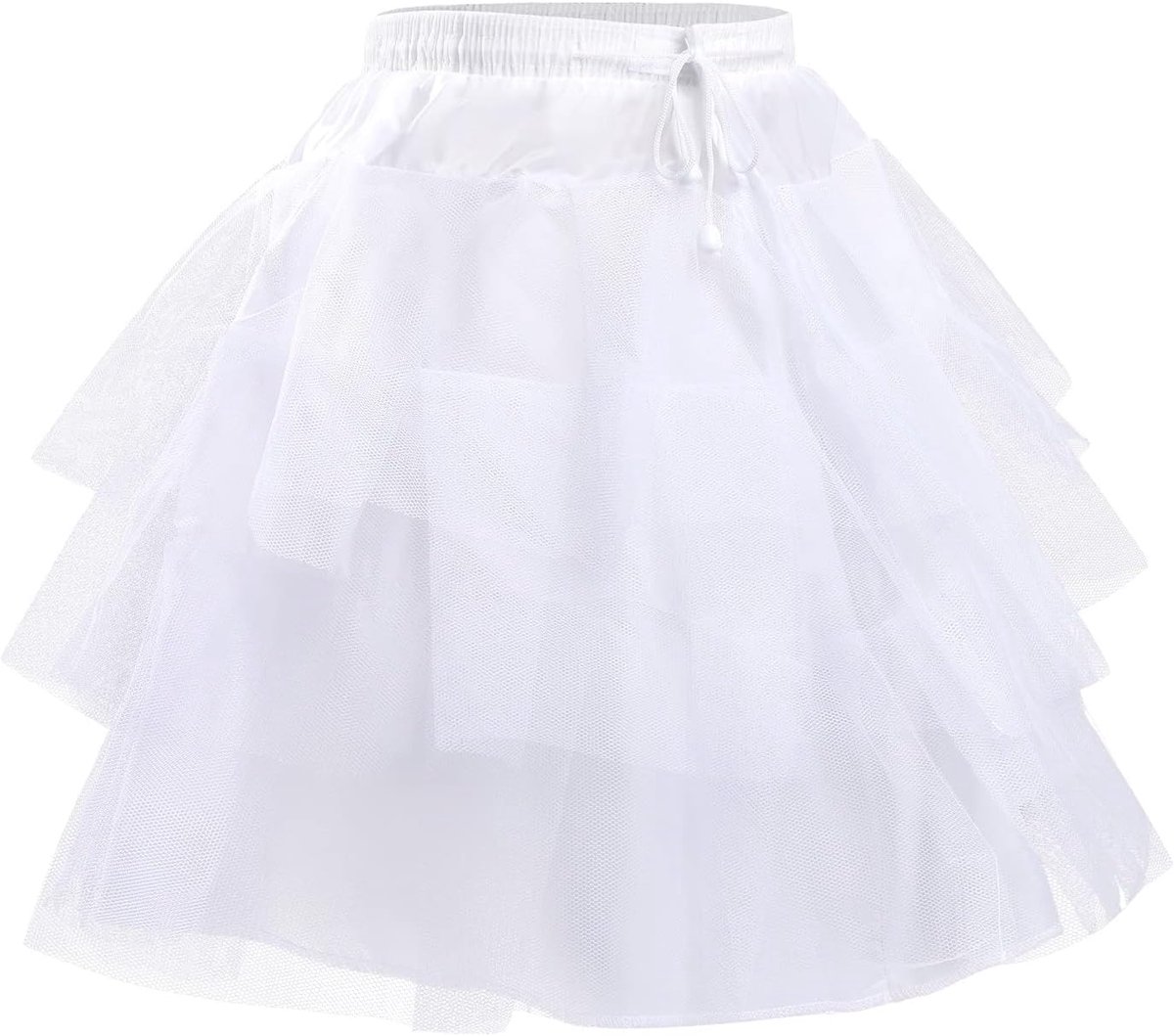 SnelShoppen - Petticoat Crinoline Rok Tutu Skirt voor Kinderen 3-15 Jaar - Wit - Perfect voor Bruidsmeisjes, Feestelijke Gelegenheden, Verjaardagen en