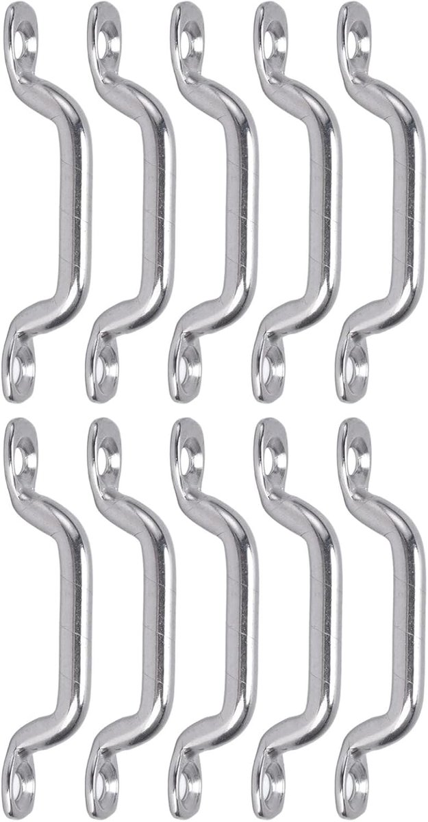 SnelShoppen - Boot Top Pad Eye Set van 10 Stuks RVS Dek Loops voor Kajak en Boot, 72 mm Lengte, Veilig en Betrouwbaar, Voor Watersportliefhebbers