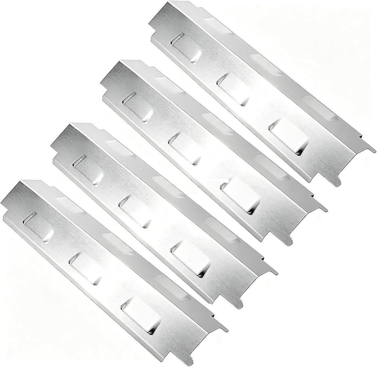 SnelShoppen - Universele verwarmingsplaten roestvrij staal voor gasbarbecue, vervangende branderafdekking, accessoires voor tuin, barbecue, camping, 3