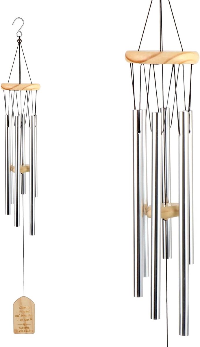 SnelShoppen - Outdoor Wind Games - 6 Aluminium Tubes voor Tuin, Balkon, Patio, Achtertuin, Binnenhuisdecoratie - Zilver - Ideaal voor Feesten en Buite