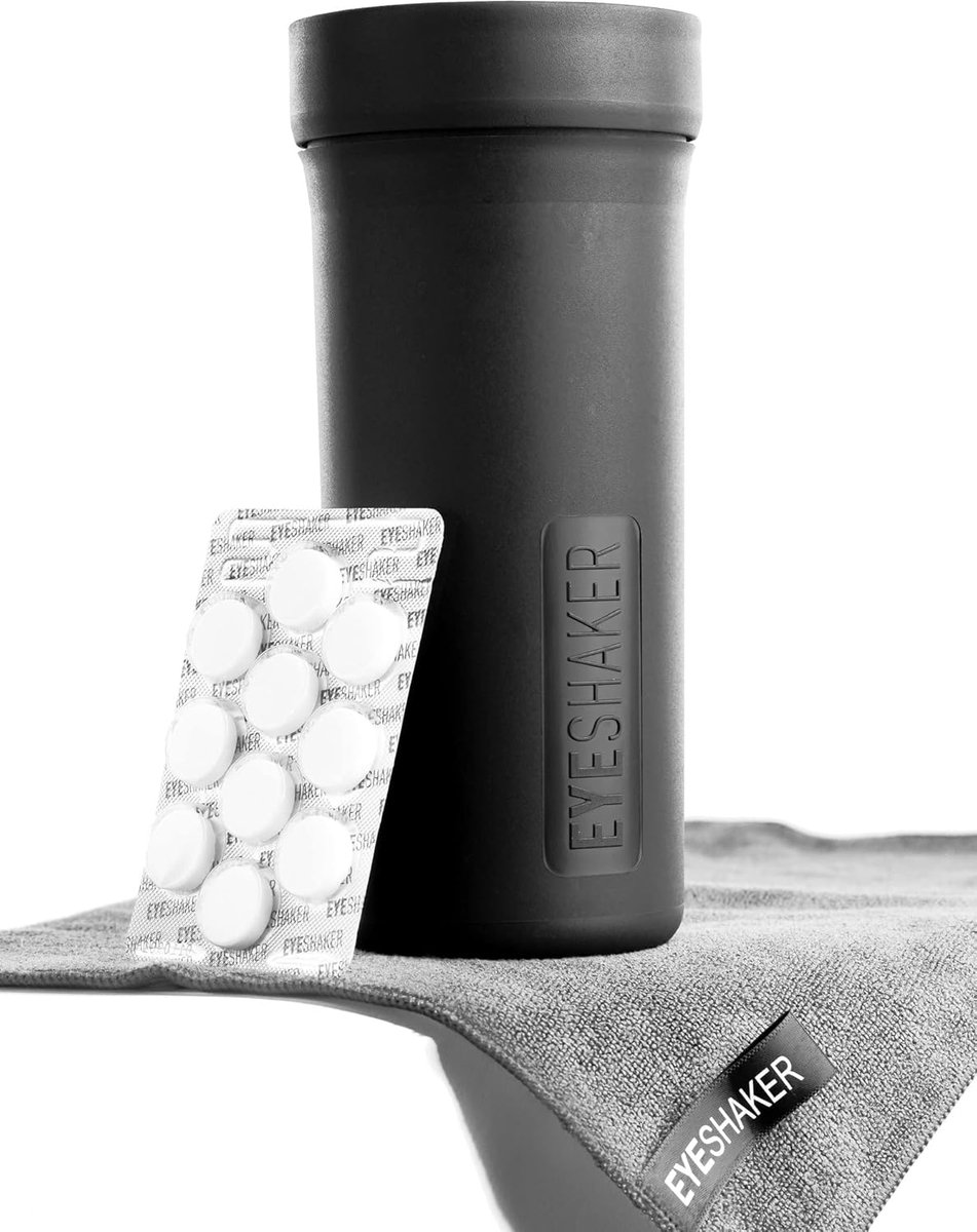 SnelShoppen - EYESHAKER Set - Innovatieve glazen reiniger met microvezeldoek - Perfecte schoonmaak voor brillen en lenzen in 4 stappen - Ideaal voor d