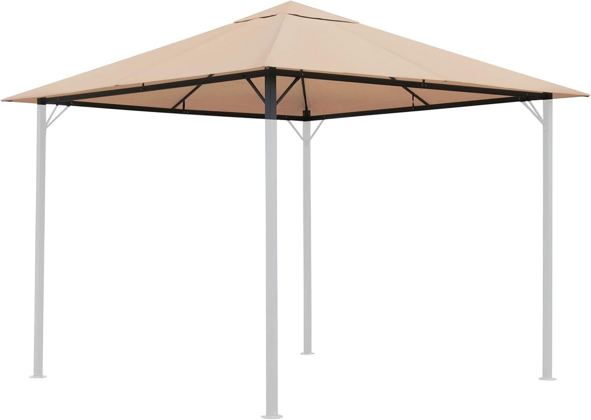 SnelShoppen - Vervangend Dak voor Tuinpaviljoen 3x3m - 250g/m² Polyester - Waterdicht - Sand/beige - Geschikt voor Feesten en Tuin