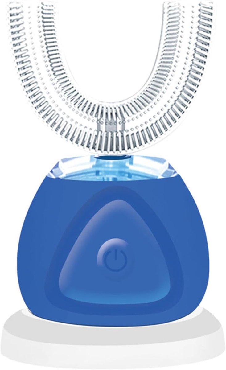 U-vormige Elektrische Tandenborstel, Tandenborstels Voor Mondreiniging, Automatische Elektrische Tandenborstel met U-vormige Borstels, Siliconen Whitening Tandenborstel,（blauw）