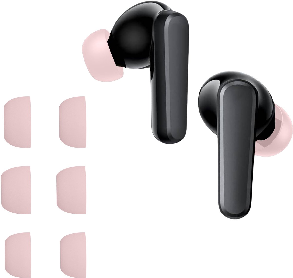 kwmobile 6x cover voor in-ear oortjes geschikt voor Anker Soundcore P20i - Vervangende oordopjes van siliconen in oudroze - 3 maten