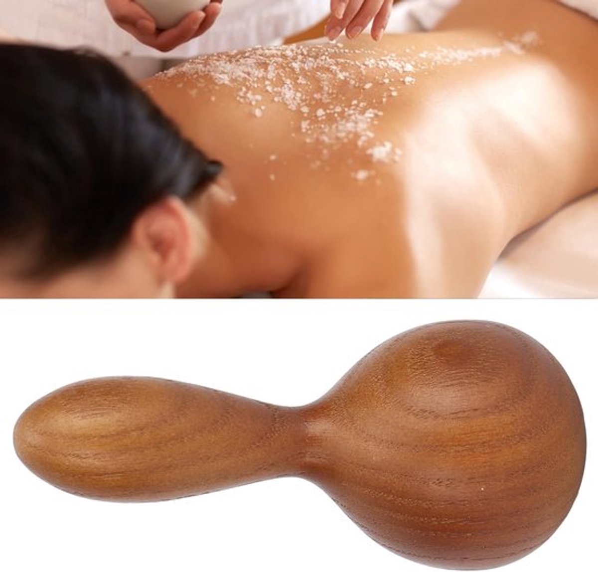 Massage roller - Houten - Anti Cellulite massage - Cellulitis behandeling - Lymfedrainage - Geschikt voor SPA - Teakhouten massage hamer