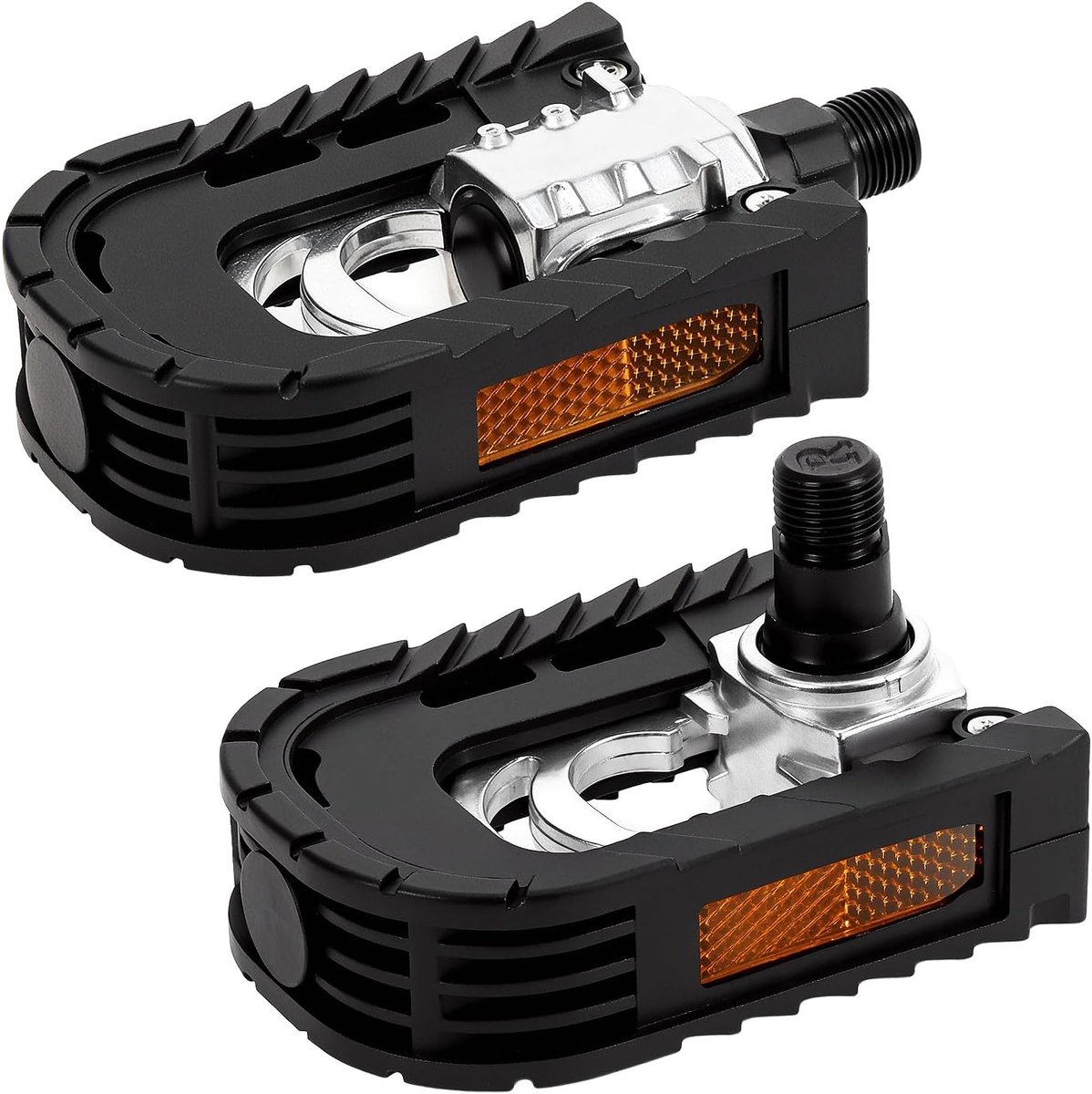 SnelShoppen - Vouwpedalen Fietspedalen Aluminium met Reflectoren 14 mm (9/16") Draad, Roestbestendig en Antislip voor Pedelec, MTB, Vouwfiets en Racef