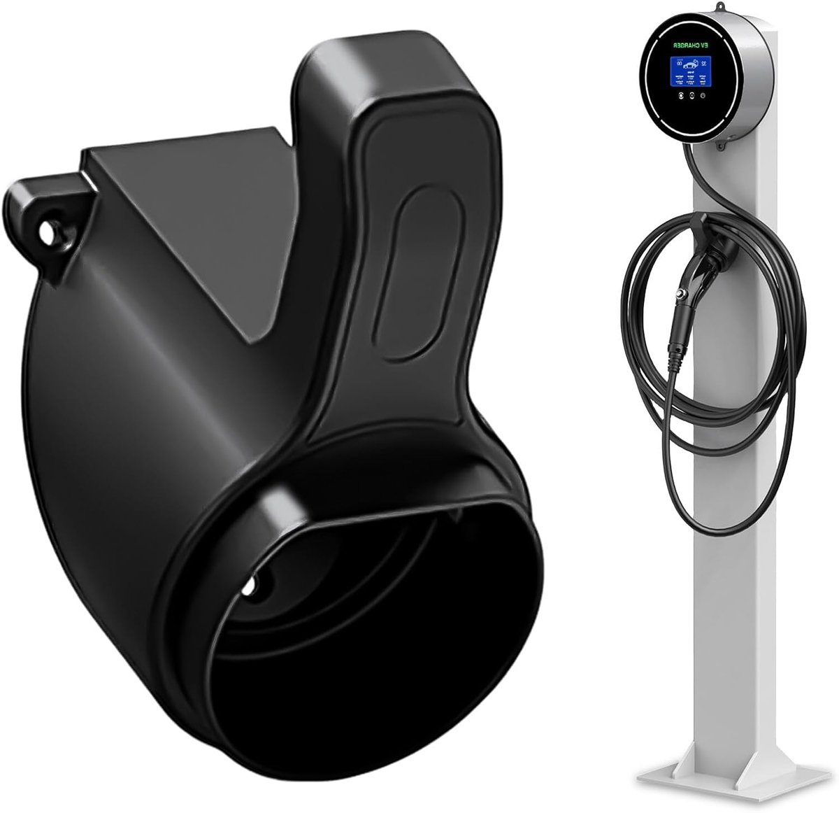 SnelShoppen - Leikurvo Wall Mount Type 2 - Wallbox Kabelhouder voor EV Oplaadkabel - Ideaal voor Thuisgebruik en Organisatie - Geschikt voor Type 2 Op