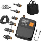 SnelShoppen - 25 PSI Elektrische Hoge Druk SUP Pomp met 8000mAh Accu, Draagbare Luchtpomp met 6 Nozzles en LED Licht voor Opblaasbare Boot, Surfboard,