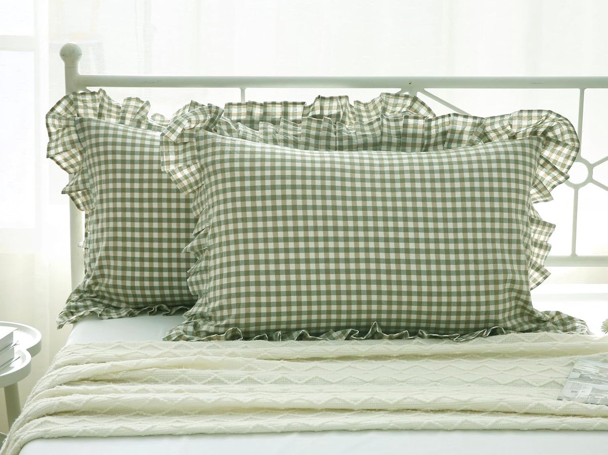 SnelShoppen - 2 Stuks Luxe Wit Kussenslopen met Rimpels - Standaardmaat 50x75 CM - 100% Egyptisch Katoen - Perfect voor Slaapkamer en Gastenkamer