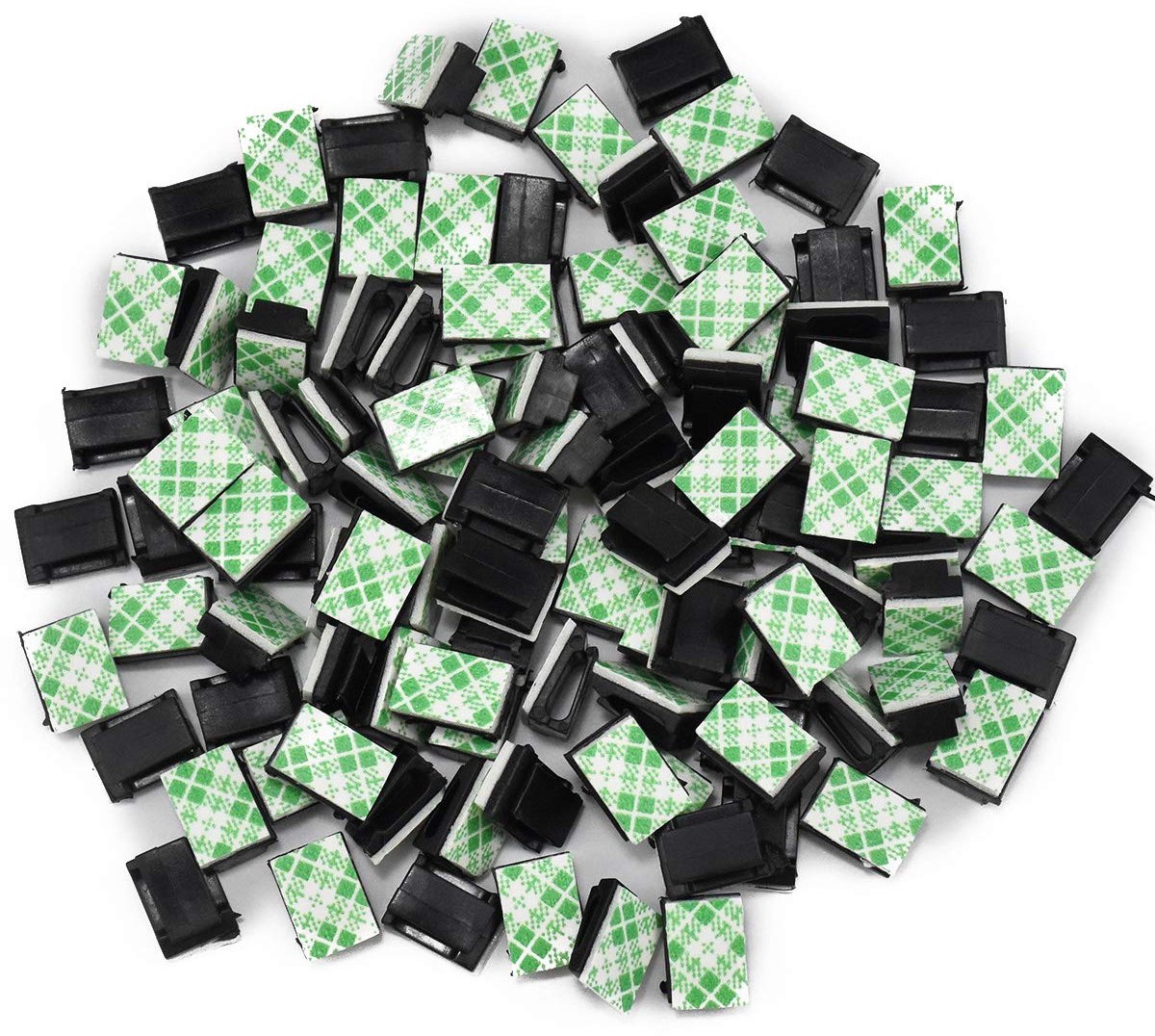 SnelShoppen - 100pcs Zelfklevende Kabelclips, Kabelbeheer Houder voor Draden, USB Oplaadkabels, TV en PC Kabel Organiser voor Bureau en Muur, Duurzaam